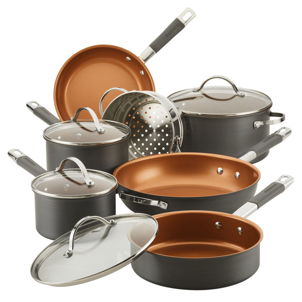 Farberware 11 Piece HardAnodized Aluminum Glide Pro Non Stick Cookware